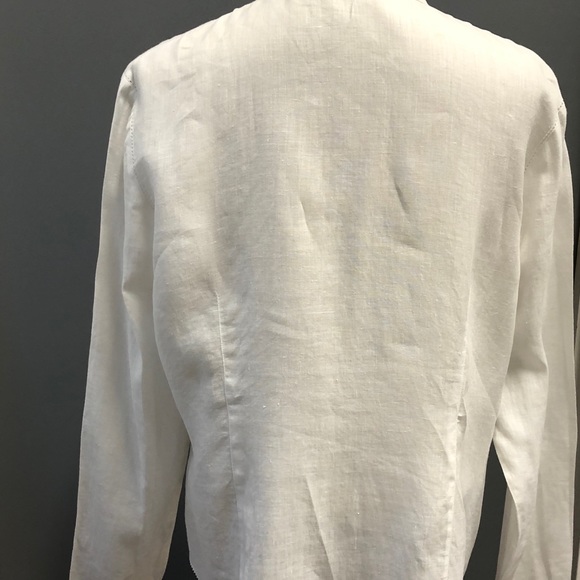 NEXT White Linen Button Down Blouse, Sz 10 - Picture 5 of 12